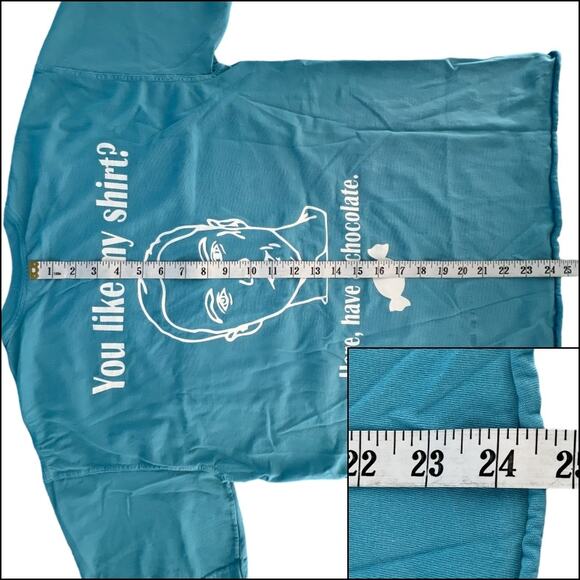 Comfort Colors AP Psychology Sheldon Pocket Tee Shirt Top Size Medium Turquoise - Picture 10 of 11